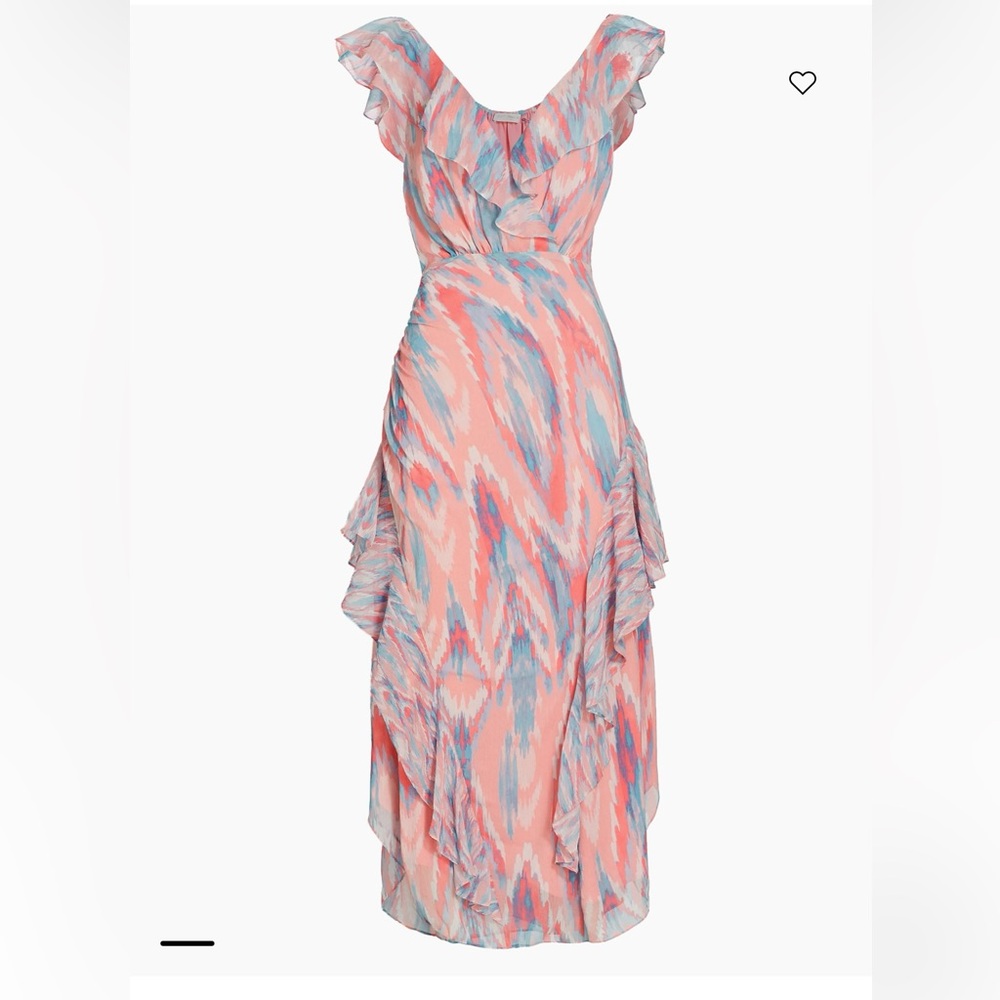 NWT Ramy Brook Anika Ruffled Printed Maxi Dress